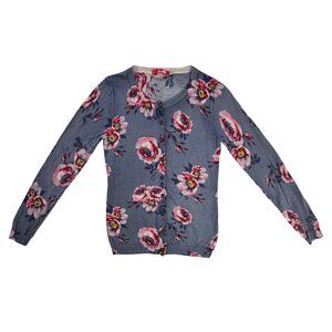 Boden Women's Floral Print Button Up 100% Wool Cardigan/Knit Top Size 6 (US)